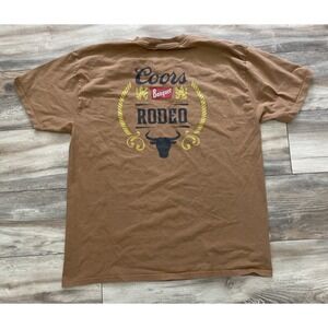 Coors Banquet Rodeo T Shirt Mens XL Tan Short Sleeve Brown Graphic Tee Luv